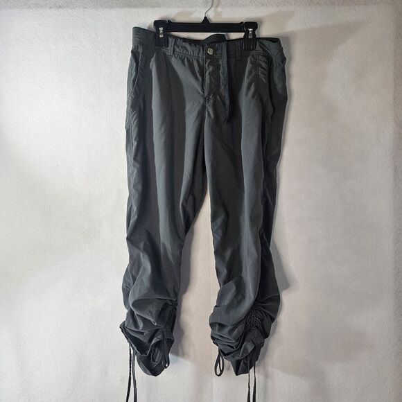 REI Sz 4 Gray Pants Convertible Drawstring Legs Side Gorpcore Pockets - Picture 1 of 7